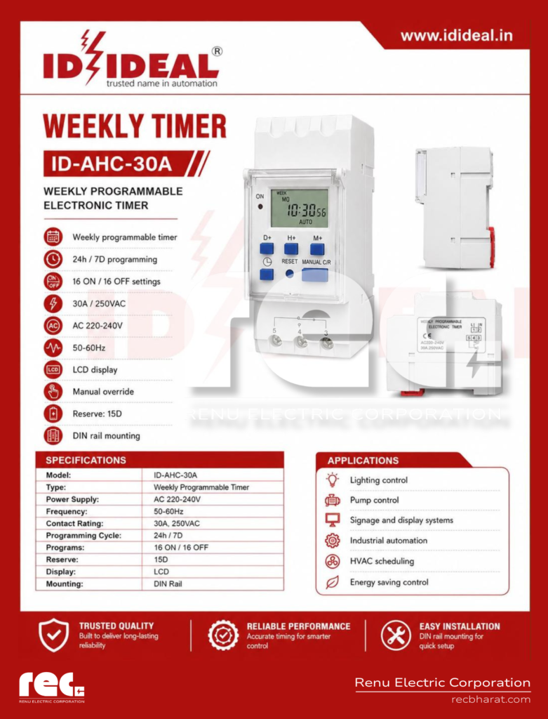 WEEKLY PROGRAMMABLE
ELECTRONIC TIMER