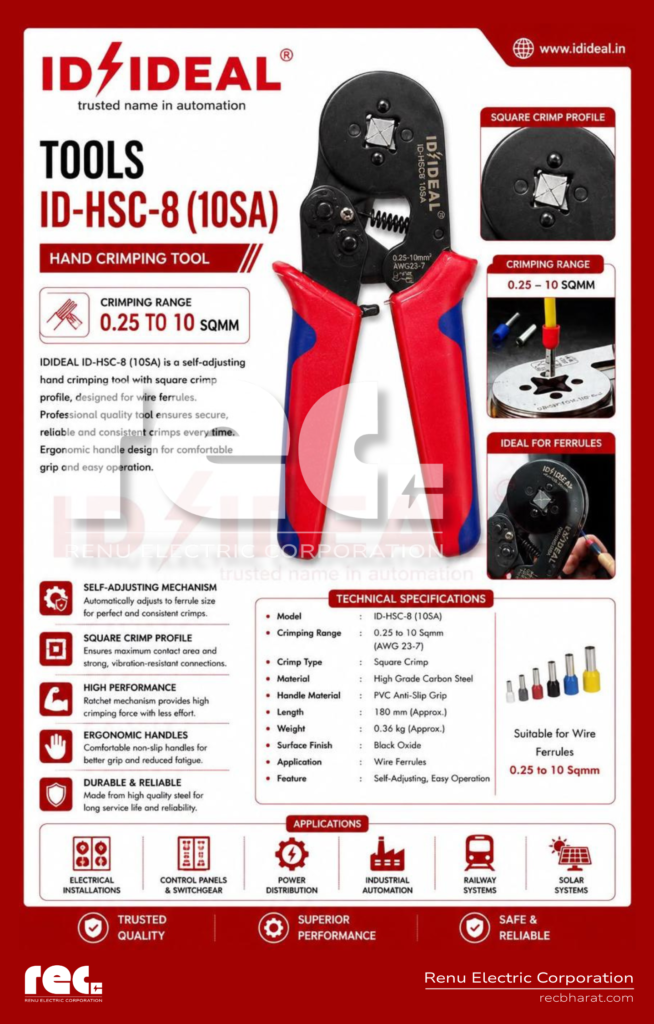 0.25 TO 10 SQMM HAND CRIMPING TOOL