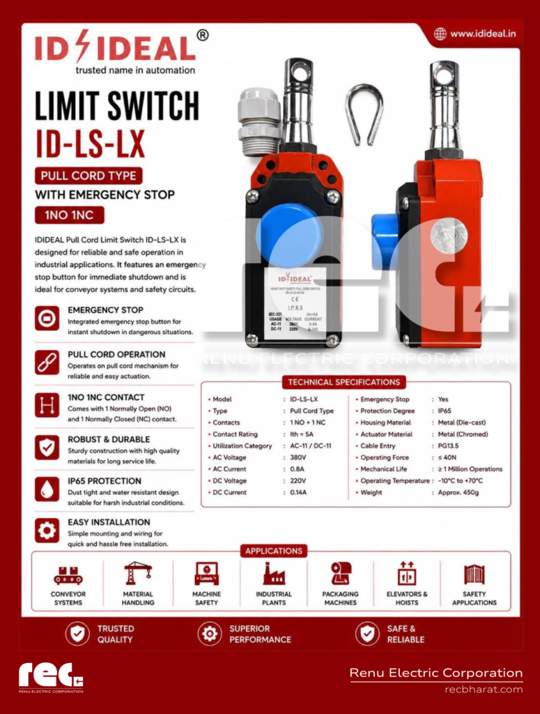 LIMIT SWITCH (PULL CORD TYPE WITH EMERGENCY STOP)
