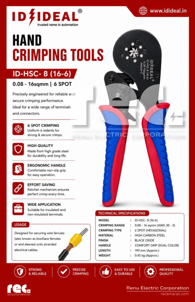 0.08 TO 16 SQMM HAND CRIMPING TOOL
