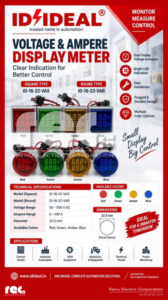 VOLTAGE & AMPERE DISPLAY METER